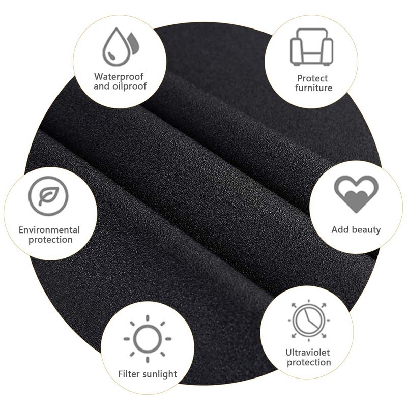 WPCTEV Static Cling Total Blackout Privacy Window Film Cover 100% Light Blocking No Glue Black Window Tint for Home Room Darkening Easy Removal 17.7 Inch x 6.5 Feet - Image 3